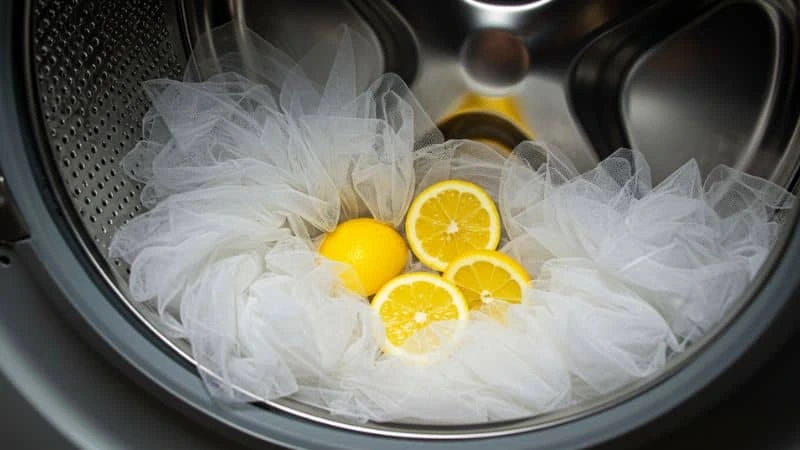 Uso de limão dentro da máquina de lavar para prevenção de manchas