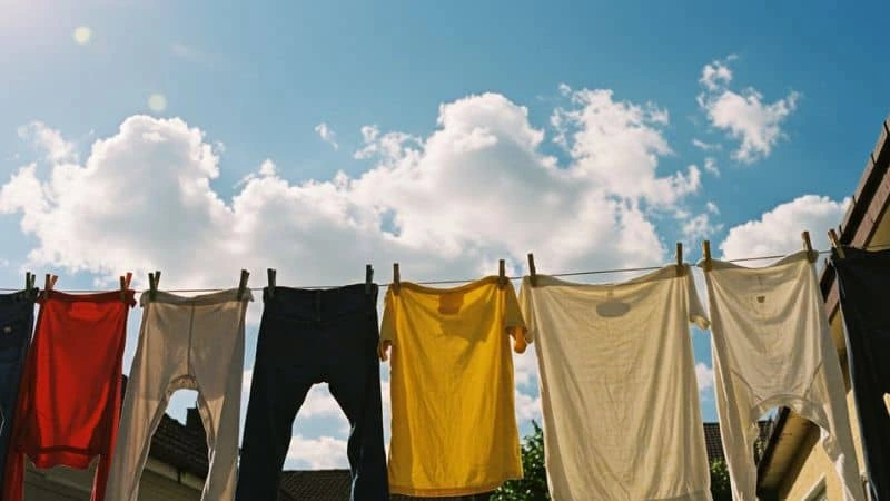 roupas expostas ao sol para tirar cheiro de mofo