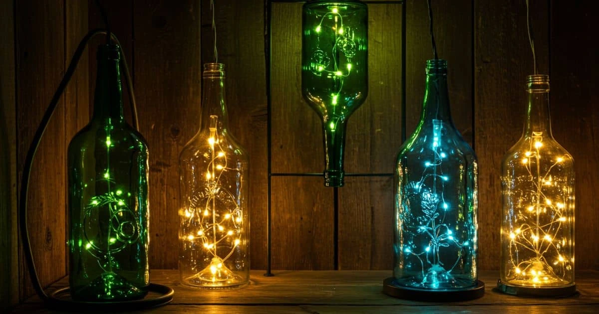 transformar garrafas de vidro em luminárias