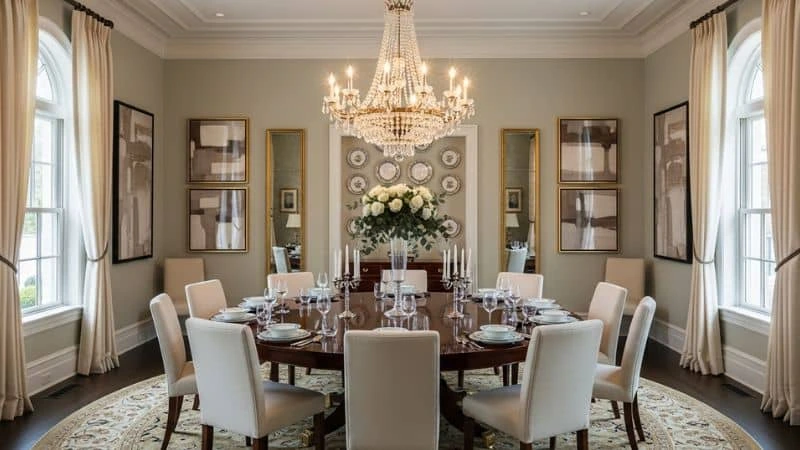 Sala de jantar elegante e harmoniosa, casa ideal para Libra