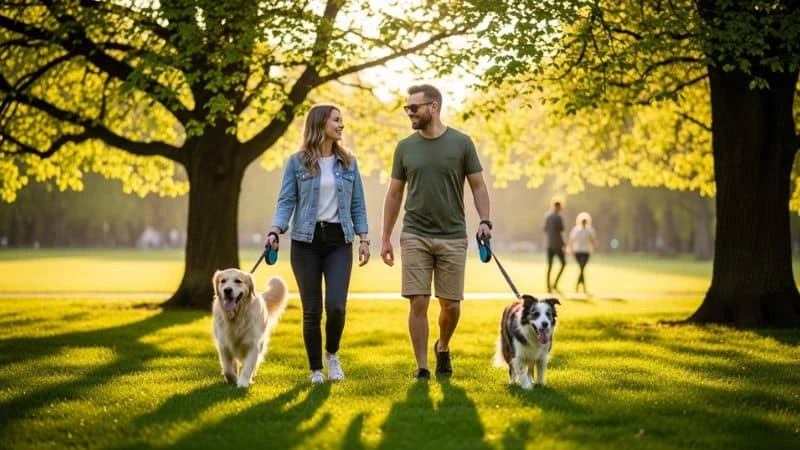 homem passeando com cachorro, renda extra no final de semana, trabalhos para fazer nos finais de semana.